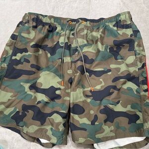 Sundek Camouflage Swim Shorts - Green and Brown